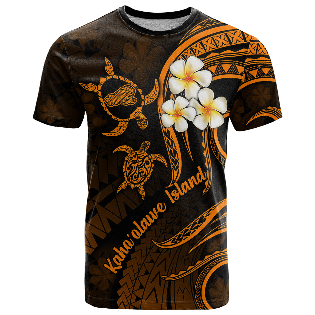 Hawaii T Shirt Kahoolawe Islands Polynesian Sunset Plumeria Gold Vibe LT9 Gold - Polynesian Pride