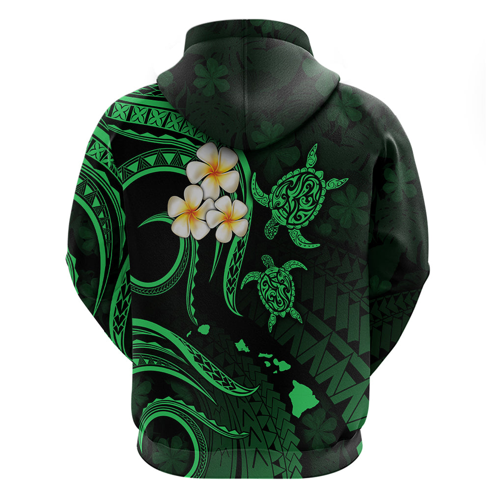 Hawaii Hoodie Kahoolawe Islands Polynesian Sunset Plumeria Green Vibe LT9 - Polynesian Pride