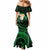 Hawaii Mermaid Dress Kahoolawe Islands Polynesian Sunset Plumeria Green Vibe LT9 - Polynesian Pride