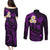 Polynesian Hawaii Couples Puletasi Dress and Long Sleeve Button Shirts Kahoolawe Islands with Pacific Plumeria Purple Vibe LT9 - Polynesian Pride