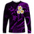 Polynesian Hawaii Long Sleeve Shirt Kahoolawe Islands with Pacific Plumeria Purple Vibe LT9 Unisex Purple - Polynesian Pride