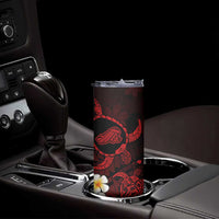 Hawaii Kahoolawe Islands Pacific Plumeria Skinny Tumbler Red Polynesian Tattoo