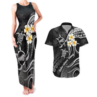 Polynesian Hawaii Couples Matching Tank Maxi Dress And Hawaiian Shirt Kahoolawe Islands with Pacific Plumeria White Vibe LT9 White - Polynesian Pride