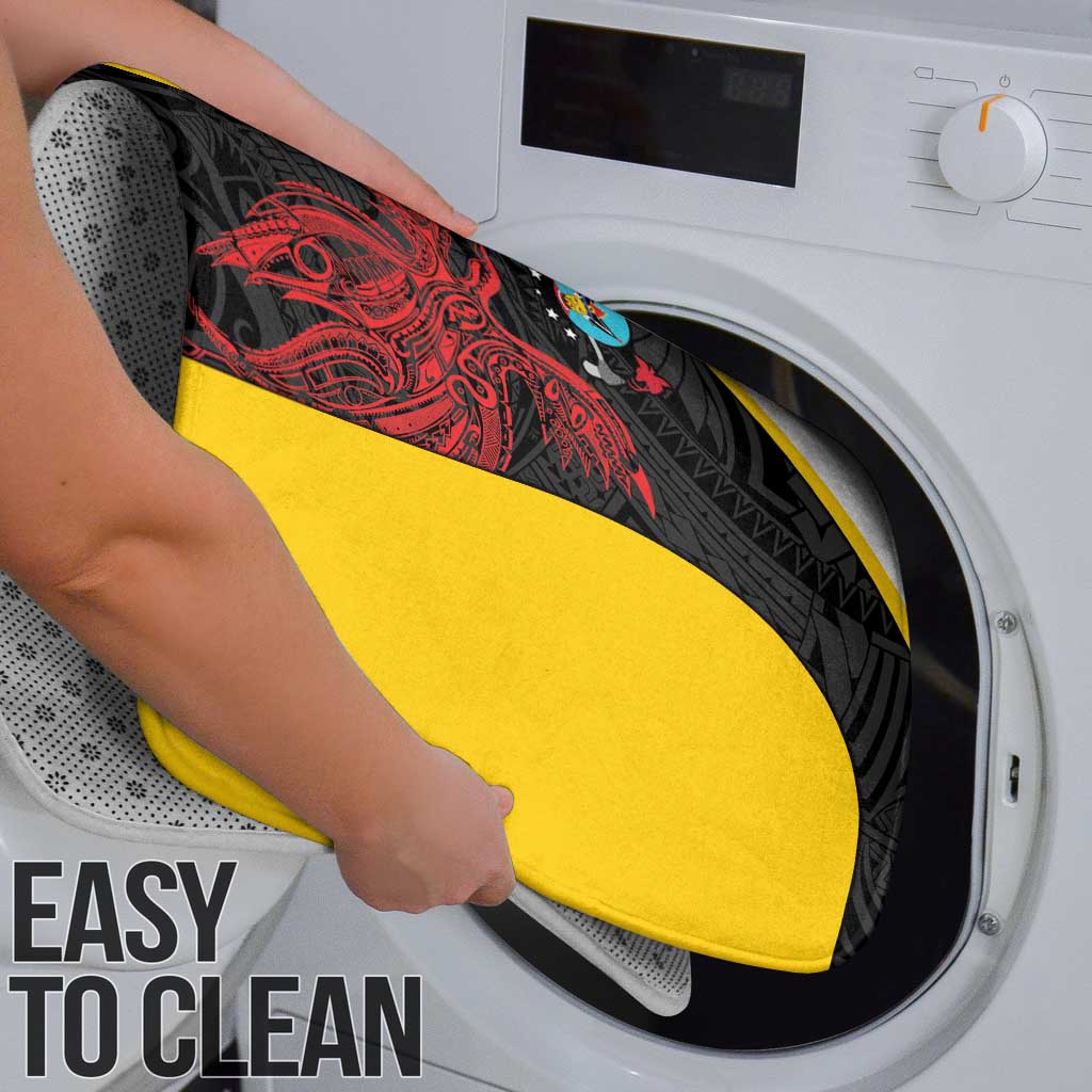 Personalised PNG Hela Province Bathroom Set Bird of Paradise Tattoo Flag Motif - Polynesian Pride