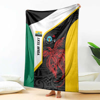 Personalised PNG Hela Province Blanket Bird of Paradise Tattoo Flag Motif - Polynesian Pride