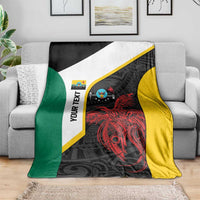 Personalised PNG Hela Province Blanket Bird of Paradise Tattoo Flag Motif - Polynesian Pride