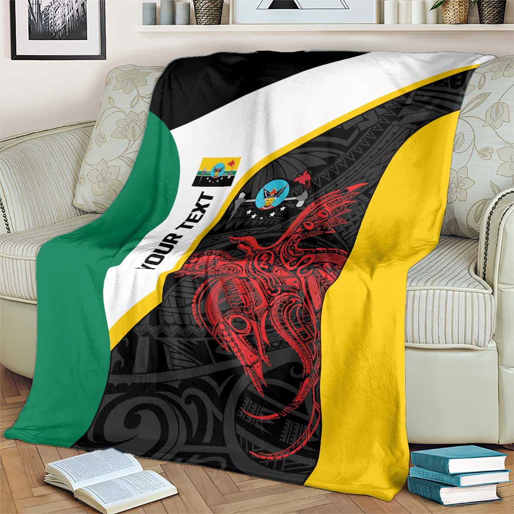 Personalised PNG Hela Province Blanket Bird of Paradise Tattoo Flag Motif - Polynesian Pride