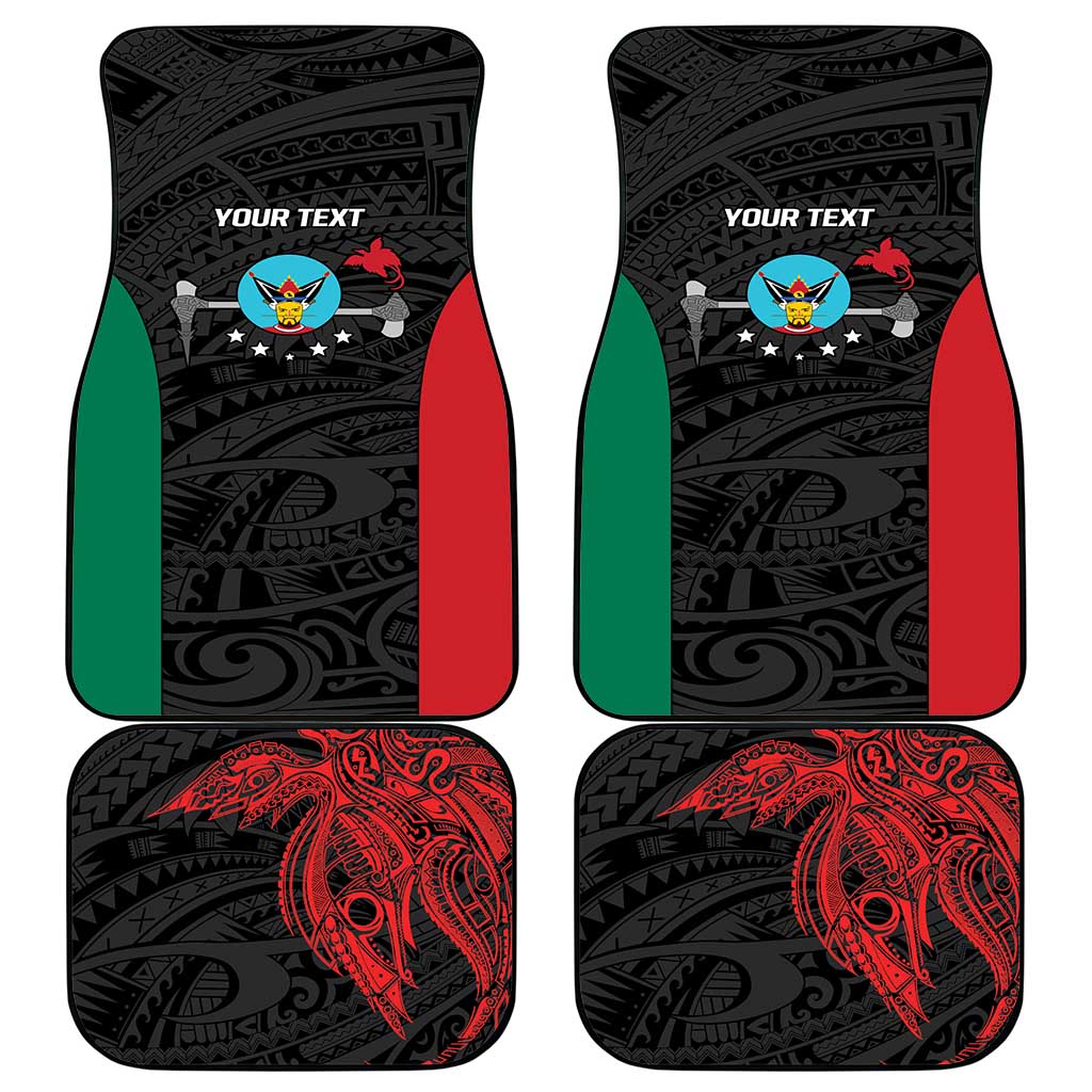 Personalised PNG Hela Province Car Mats Bird of Paradise Tattoo Flag Motif - Polynesian Pride