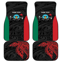 Personalised PNG Hela Province Car Mats Bird of Paradise Tattoo Flag Motif - Polynesian Pride