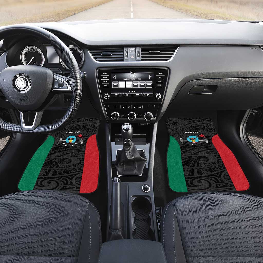 Personalised PNG Hela Province Car Mats Bird of Paradise Tattoo Flag Motif - Polynesian Pride