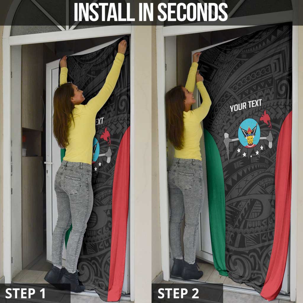 Personalised PNG Hela Province Door Cover Bird of Paradise Tattoo Flag Motif - Polynesian Pride