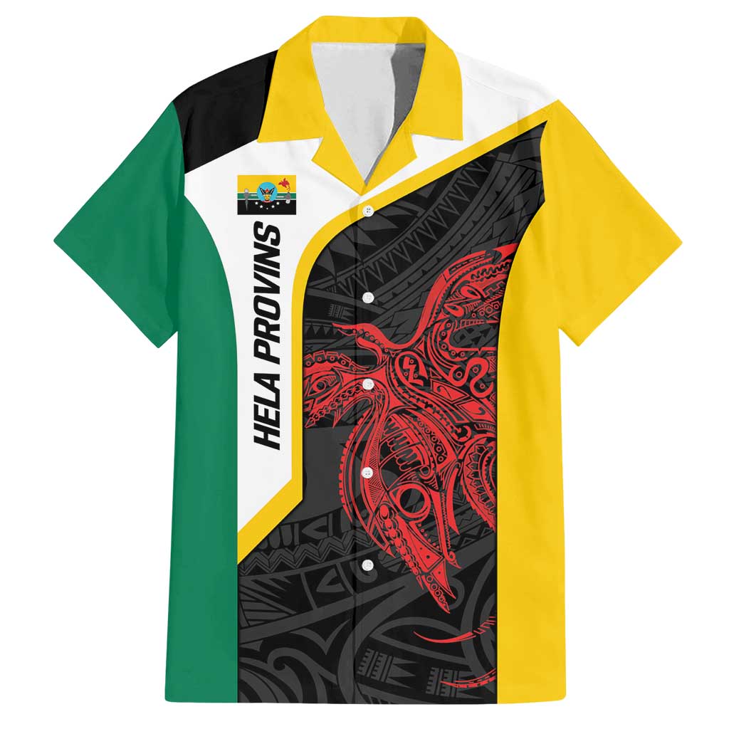 Personalised PNG Hela Province Family Matching Long Sleeve Bodycon Dress and Hawaiian Shirt Bird of Paradise Tattoo Flag Motif LT9 Dad's Shirt - Short Sleeve Yellow - Polynesian Pride