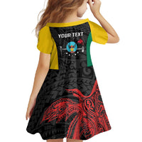 Personalised PNG Hela Province Family Matching Off Shoulder Maxi Dress and Hawaiian Shirt Bird of Paradise Tattoo Flag Motif - Polynesian Pride