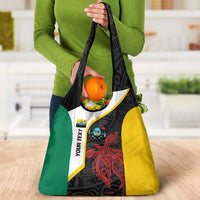 Personalised PNG Hela Province Grocery Bag Bird of Paradise Tattoo Flag Motif - Polynesian Pride