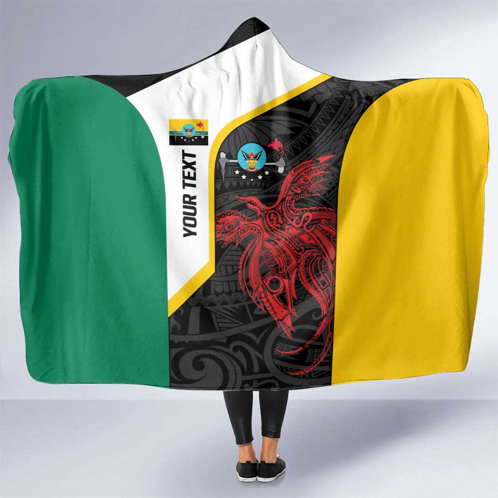 Personalised PNG Hela Province Hooded Blanket Bird of Paradise Tattoo Flag Motif - Polynesian Pride