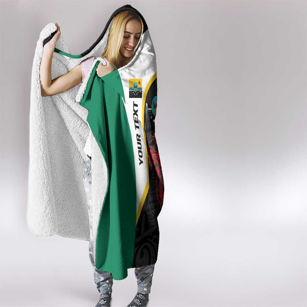 Personalised PNG Hela Province Hooded Blanket Bird of Paradise Tattoo Flag Motif - Polynesian Pride