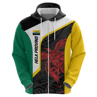 Personalised PNG Hela Province Hoodie Bird of Paradise Tattoo Flag Motif - Polynesian Pride