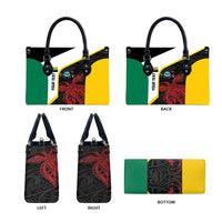 Personalised PNG Hela Province Leather Bag Bird of Paradise Tattoo Flag Motif - Polynesian Pride