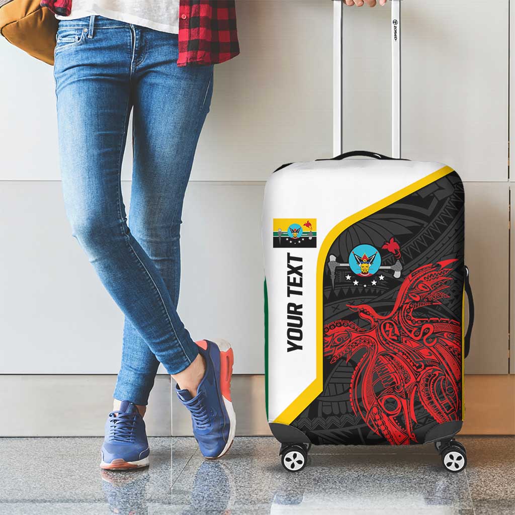 Personalised PNG Hela Province Luggage Cover Bird of Paradise Tattoo Flag Motif - Polynesian Pride