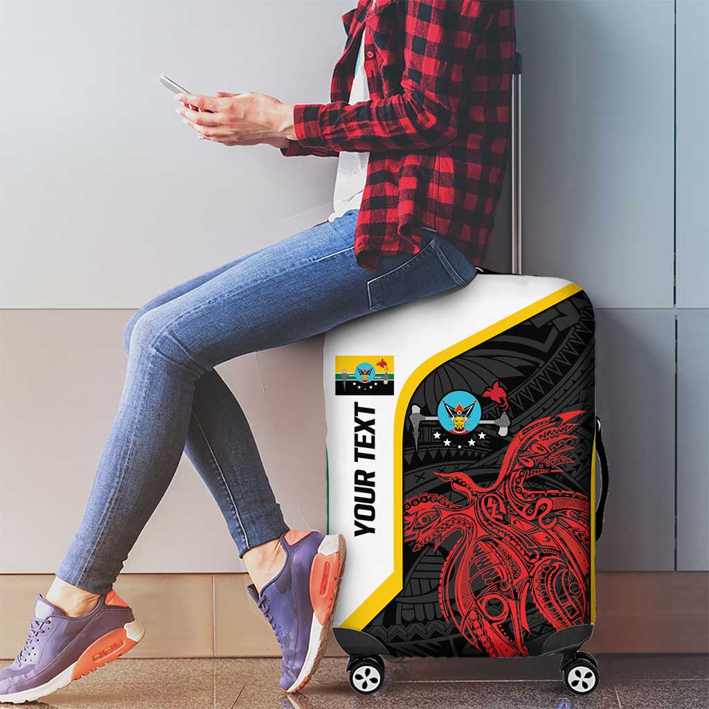 Personalised PNG Hela Province Luggage Cover Bird of Paradise Tattoo Flag Motif - Polynesian Pride