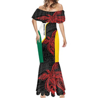 Personalised PNG Hela Province Mermaid Dress Bird of Paradise Tattoo Flag Motif LT9 - Polynesian Pride