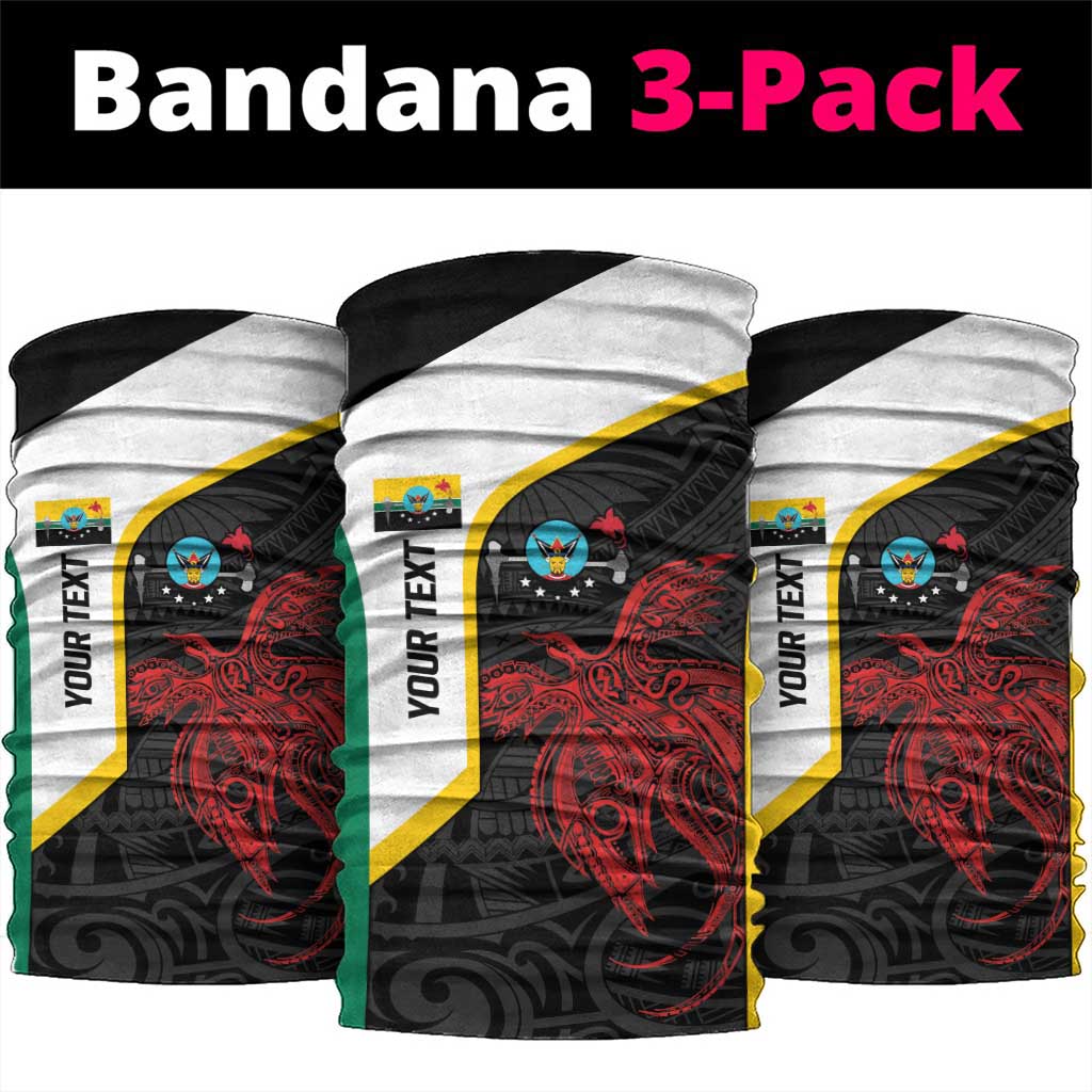 Personalised PNG Hela Province Neck Gaiter Bird of Paradise Tattoo Flag Motif - Polynesian Pride