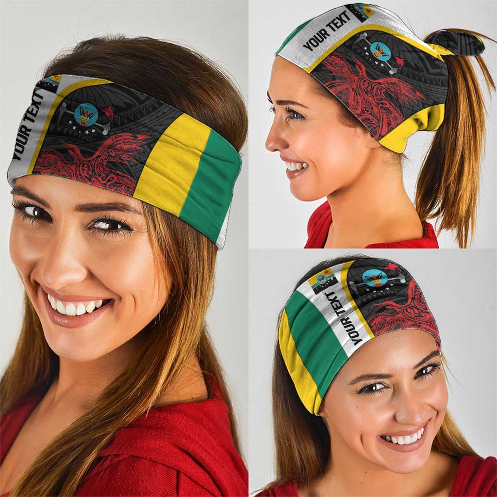 Personalised PNG Hela Province Neck Gaiter Bird of Paradise Tattoo Flag Motif - Polynesian Pride