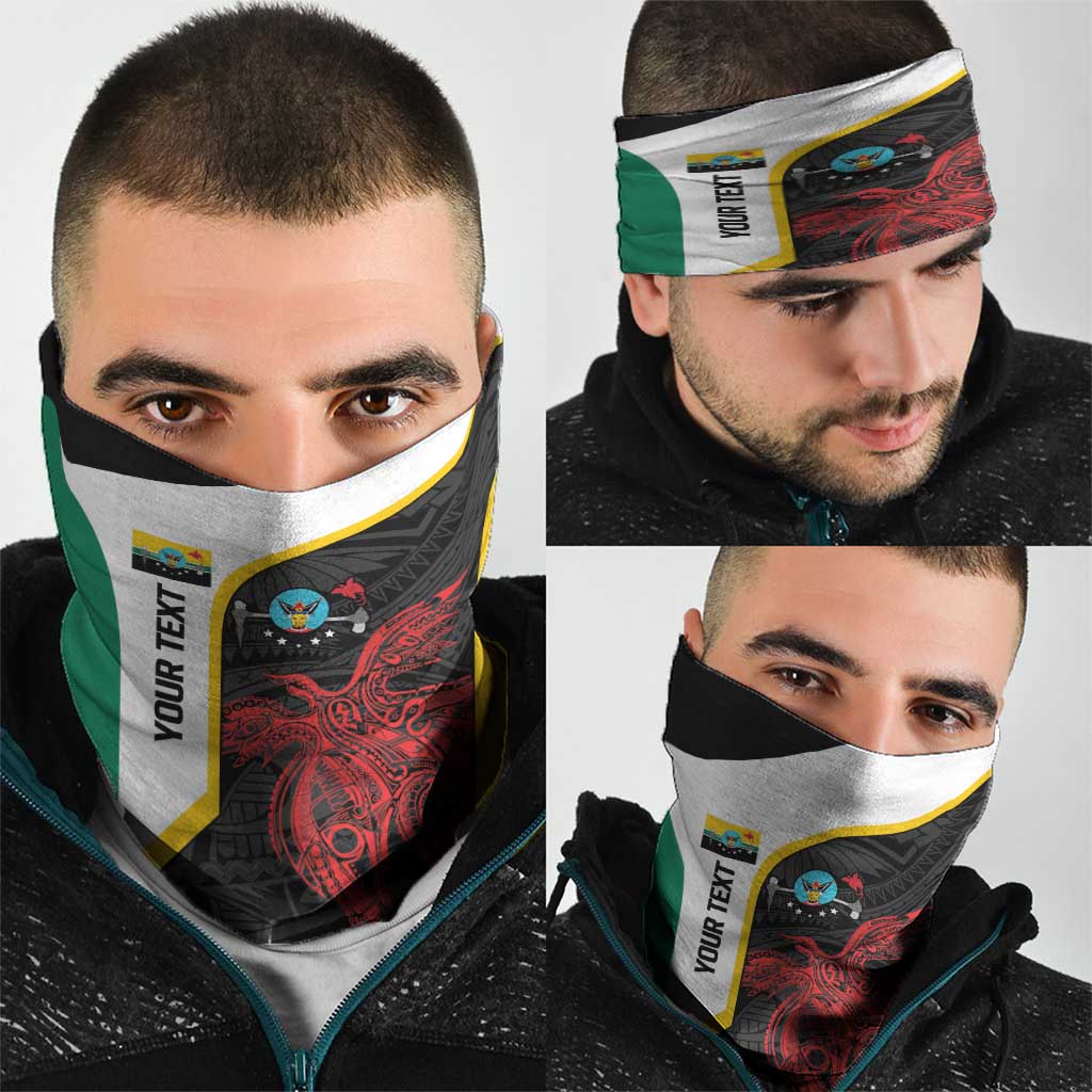 Personalised PNG Hela Province Neck Gaiter Bird of Paradise Tattoo Flag Motif - Polynesian Pride