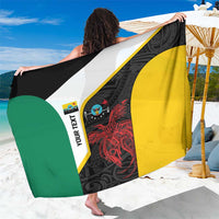 Personalised PNG Hela Province Sarong Bird of Paradise Tattoo Flag Motif - Polynesian Pride