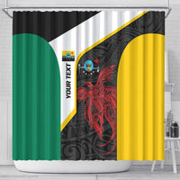 Personalised PNG Hela Province Shower Curtain Bird of Paradise Tattoo Flag Motif - Polynesian Pride