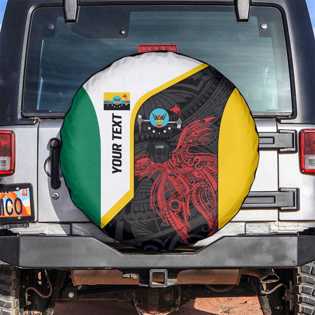 Personalised PNG Hela Province Spare Tire Cover Bird of Paradise Tattoo Flag Motif - Polynesian Pride