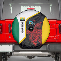 Personalised PNG Hela Province Spare Tire Cover Bird of Paradise Tattoo Flag Motif - Polynesian Pride