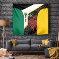 Personalised PNG Hela Province Tapestry Bird of Paradise Tattoo Flag Motif - Polynesian Pride