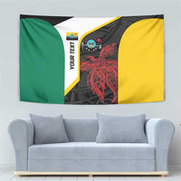 Personalised PNG Hela Province Tapestry Bird of Paradise Tattoo Flag Motif - Polynesian Pride