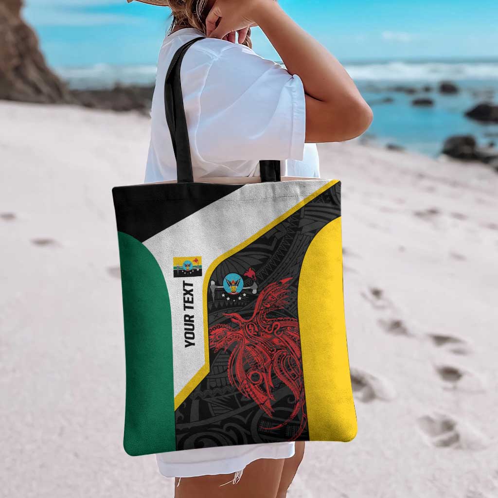 Personalised PNG Hela Province Tote Bag Bird of Paradise Tattoo Flag Motif - Polynesian Pride