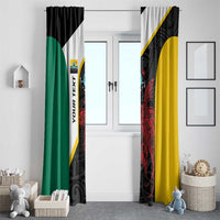 Personalised PNG Hela Province Window Curtain Bird of Paradise Tattoo Flag Motif - Polynesian Pride