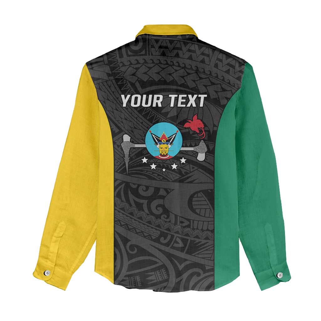 Personalised PNG Hela Province Women Casual Shirt Bird of Paradise Tattoo Flag Motif LT9 - Polynesian Pride