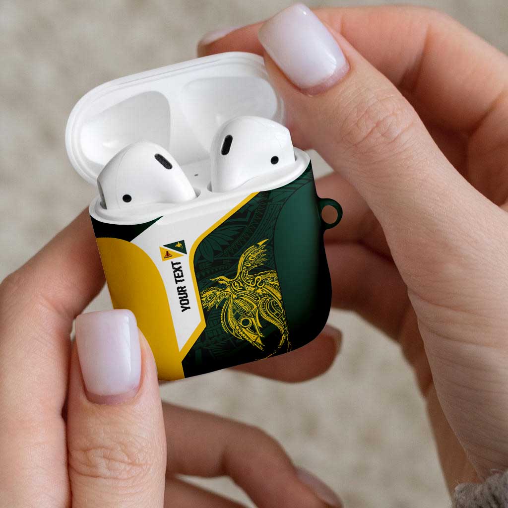 Personalised PNG Jiwaka Province AirPods Case Bird of Paradise Tattoo Flag Motif - Polynesian Pride