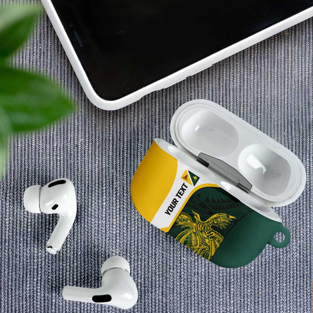 Personalised PNG Jiwaka Province AirPods Case Bird of Paradise Tattoo Flag Motif - Polynesian Pride