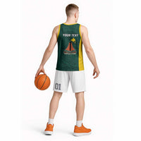 Personalised PNG Jiwaka Province Basketball Jersey Bird of Paradise Tattoo Flag Motif - Polynesian Pride