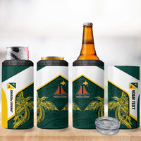 Personalised PNG Jiwaka Province 4 in 1 Can Cooler Tumbler Bird of Paradise Tattoo Flag Motif - Polynesian Pride