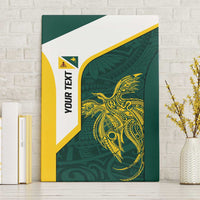 Personalised PNG Jiwaka Province Canvas Wall Art Bird of Paradise Tattoo Flag Motif LT9 Without Frame Green - Polynesian Pride