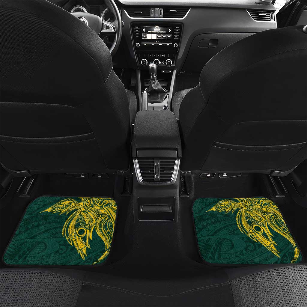 Personalised PNG Jiwaka Province Car Mats Bird of Paradise Tattoo Flag Motif - Polynesian Pride