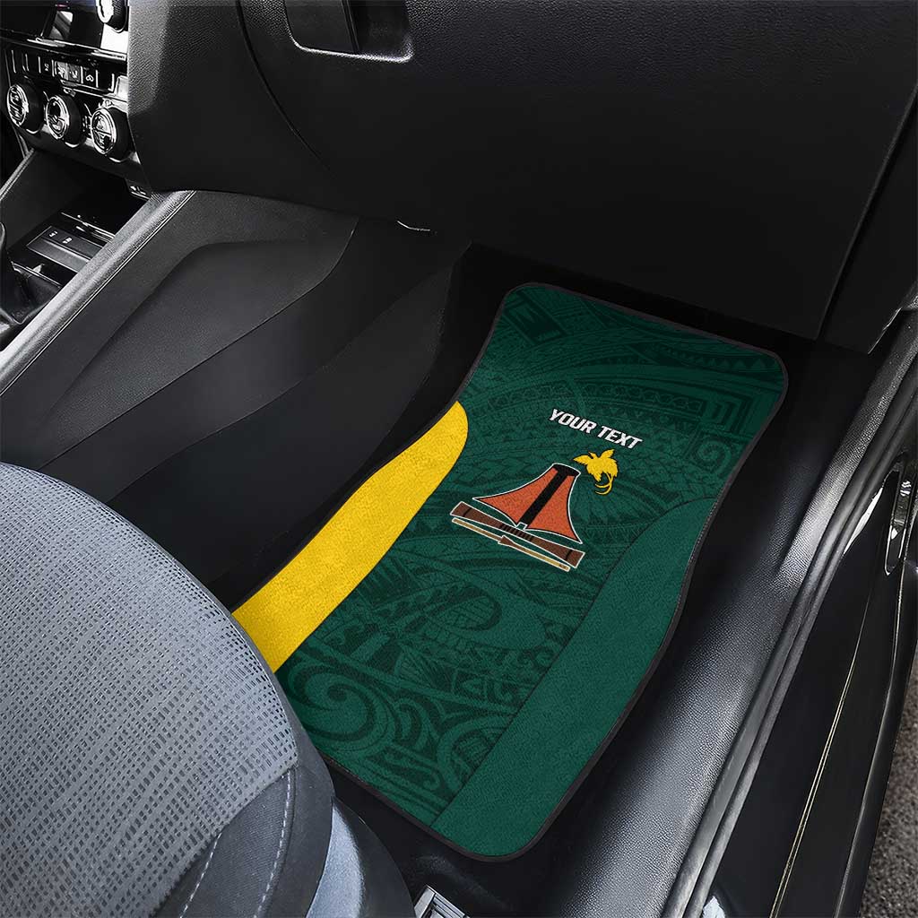 Personalised PNG Jiwaka Province Car Mats Bird of Paradise Tattoo Flag Motif - Polynesian Pride