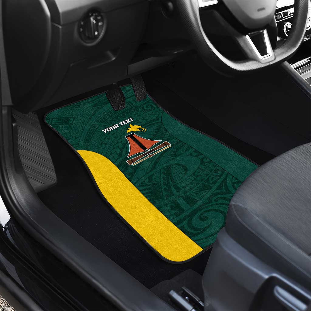 Personalised PNG Jiwaka Province Car Mats Bird of Paradise Tattoo Flag Motif - Polynesian Pride