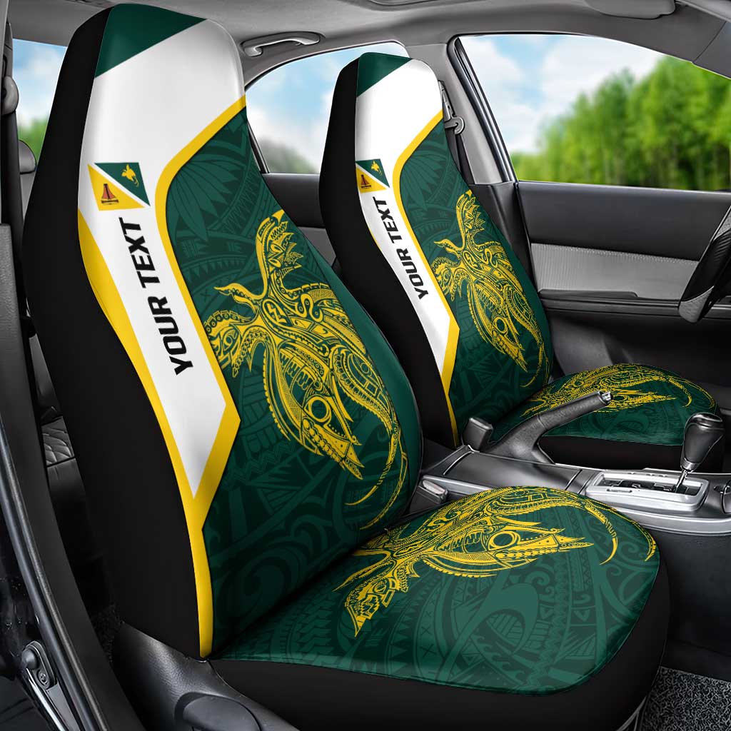 Personalised PNG Jiwaka Province Car Seat Cover Bird of Paradise Tattoo Flag Motif LT9 - Polynesian Pride