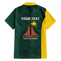 Personalised PNG Jiwaka Province Family Matching Long Sleeve Bodycon Dress and Hawaiian Shirt Bird of Paradise Tattoo Flag Motif LT9 - Polynesian Pride