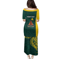 Personalised PNG Jiwaka Province Family Matching Puletasi and Hawaiian Shirt Bird of Paradise Tattoo Flag Motif - Polynesian Pride