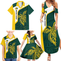 Personalised PNG Jiwaka Province Family Matching Summer Maxi Dress and Hawaiian Shirt Bird of Paradise Tattoo Flag Motif - Polynesian Pride