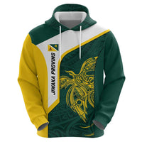 Personalised PNG Jiwaka Province Hoodie Bird of Paradise Tattoo Flag Motif - Polynesian Pride